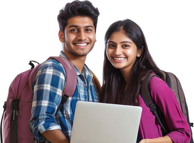 Students collaborating on social media strategy project